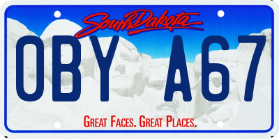 SD license plate 0BYA67