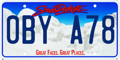 SD license plate 0BYA78