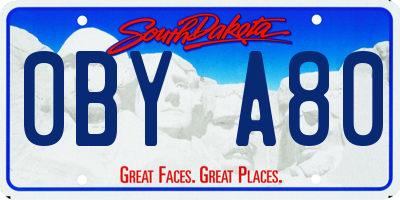 SD license plate 0BYA80