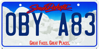 SD license plate 0BYA83