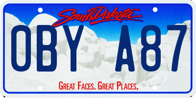 SD license plate 0BYA87
