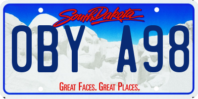 SD license plate 0BYA98