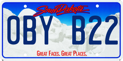 SD license plate 0BYB22