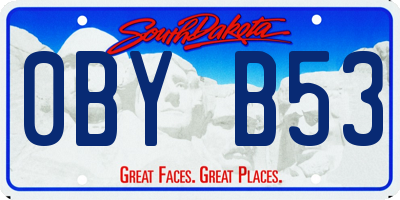 SD license plate 0BYB53