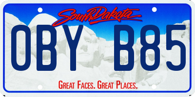 SD license plate 0BYB85