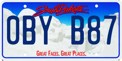 SD license plate 0BYB87