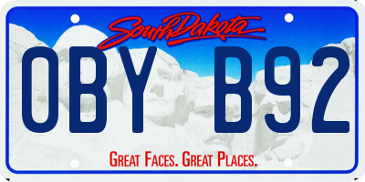SD license plate 0BYB92