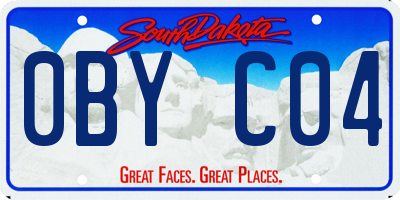 SD license plate 0BYC04