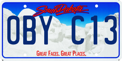 SD license plate 0BYC13