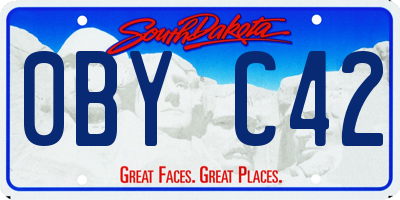 SD license plate 0BYC42