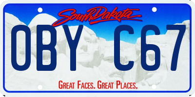 SD license plate 0BYC67