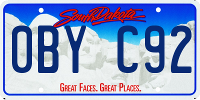 SD license plate 0BYC92