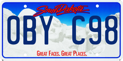 SD license plate 0BYC98