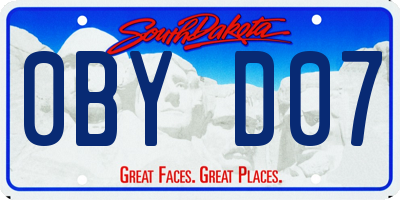 SD license plate 0BYD07