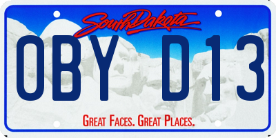 SD license plate 0BYD13