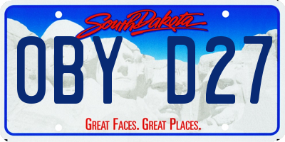 SD license plate 0BYD27