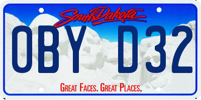 SD license plate 0BYD32