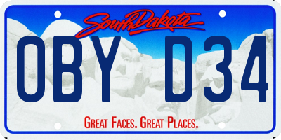 SD license plate 0BYD34