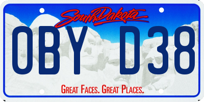 SD license plate 0BYD38