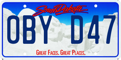 SD license plate 0BYD47