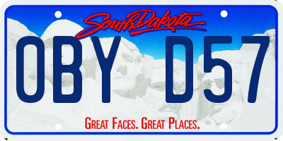 SD license plate 0BYD57