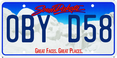 SD license plate 0BYD58