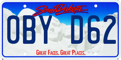 SD license plate 0BYD62
