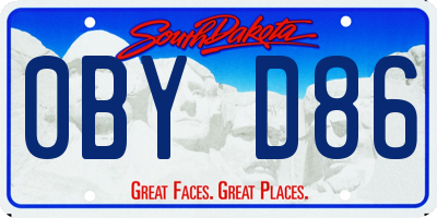 SD license plate 0BYD86
