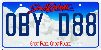SD license plate 0BYD88