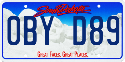 SD license plate 0BYD89