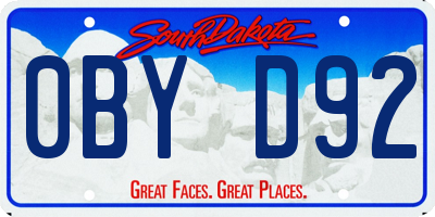 SD license plate 0BYD92