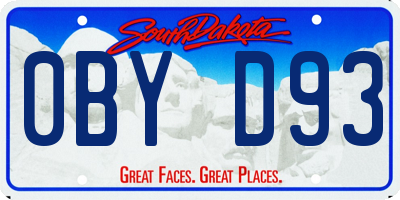 SD license plate 0BYD93
