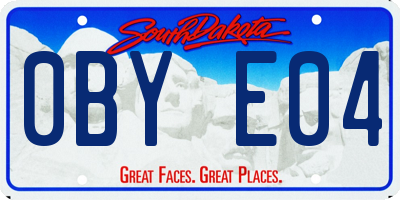 SD license plate 0BYE04