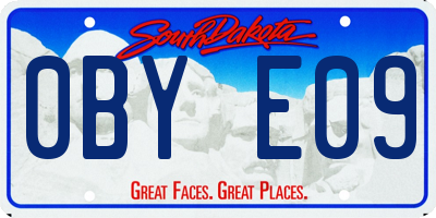 SD license plate 0BYE09