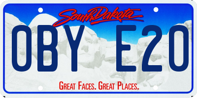 SD license plate 0BYE20