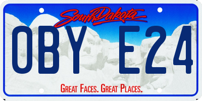 SD license plate 0BYE24
