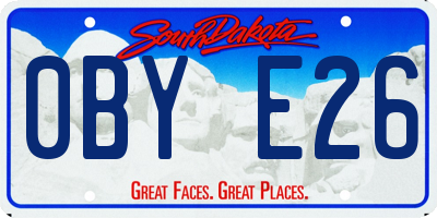 SD license plate 0BYE26