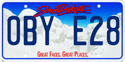 SD license plate 0BYE28