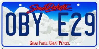 SD license plate 0BYE29