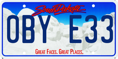 SD license plate 0BYE33