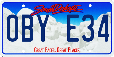 SD license plate 0BYE34