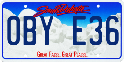 SD license plate 0BYE36