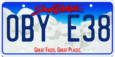 SD license plate 0BYE38