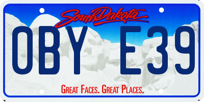 SD license plate 0BYE39