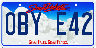 SD license plate 0BYE42