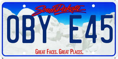 SD license plate 0BYE45