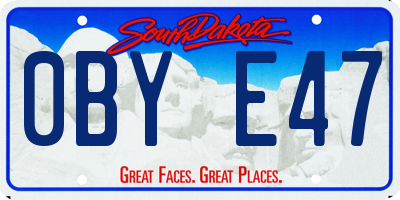 SD license plate 0BYE47