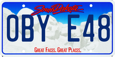 SD license plate 0BYE48
