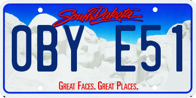 SD license plate 0BYE51