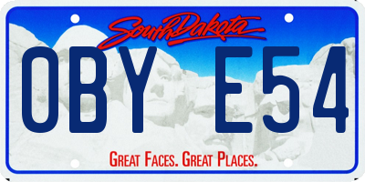 SD license plate 0BYE54
